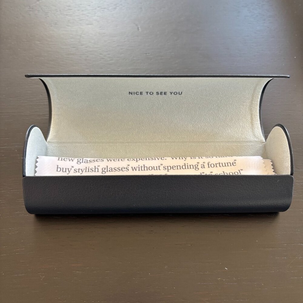 Warby Parker Glass Case Box and Microfiber Cloth Case Color Black - Picture 2 of 3